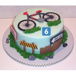 Bicycle On Road Cake