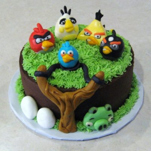 Angry Bird With Egg Cake Angry Bird With Egg Cake