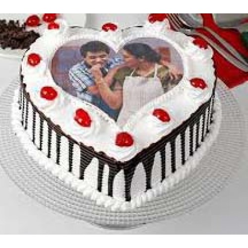 Cute Heart Photo Cake