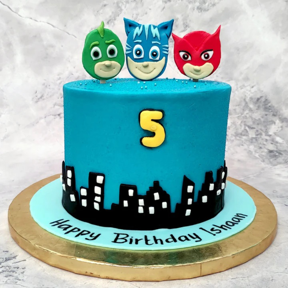 PJ Mask Birthday Fondant Cake Delivery In Delhi NCR