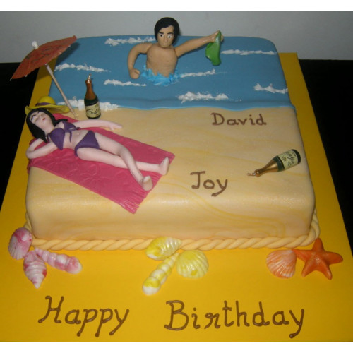 Beach Bachelorette Cake
