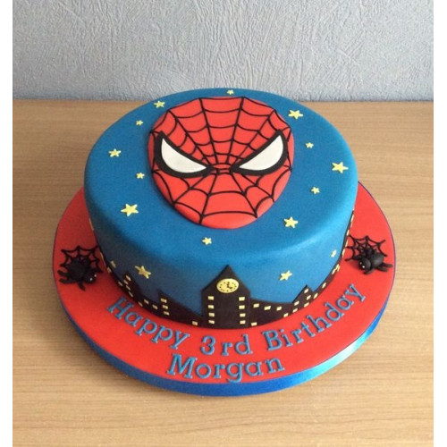 Blue Spiderman Cake