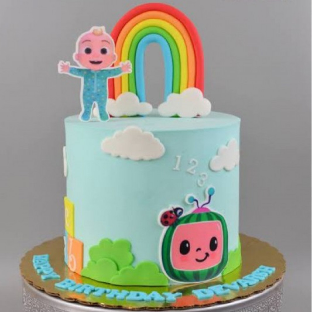 Cocomelon Rainbow Fondant Cake Delivery In Delhi NCR With Delicious cocomelon-rainbow-fondant-cake-delivery-in-delhi-ncr-with-delicious