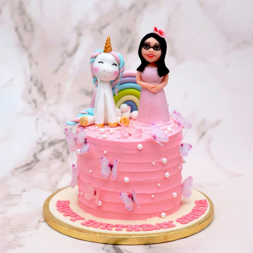 Girl With Unicorn Cake Girl With Unicorn Cake