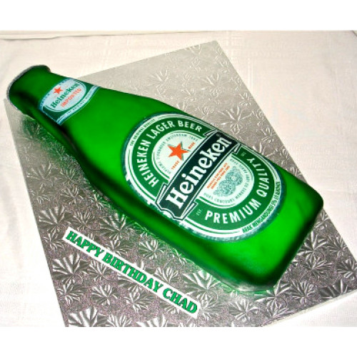 Heineken Beer Bottle Cake