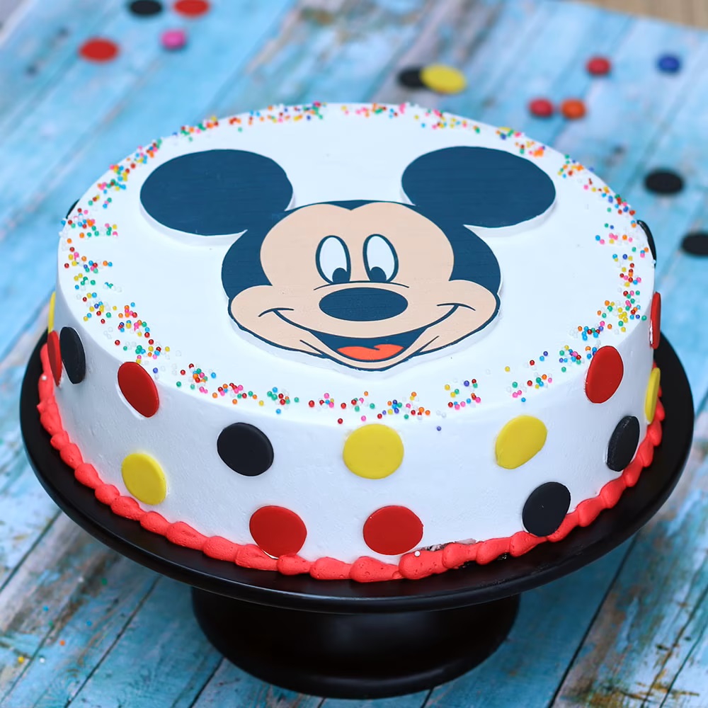 Buy mickey mouse theme egg less cartoon photo cake