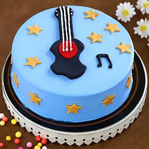guitar theme cake