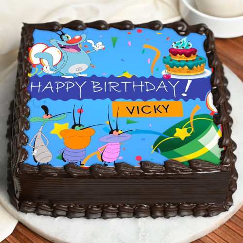 Oggy N Cockroaches Cake