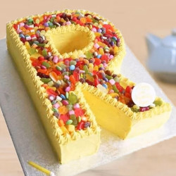 R Shaped Cake