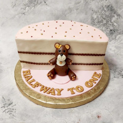Half Birthday Teddy Cake 