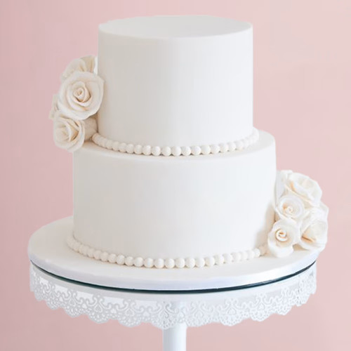 2 Tier White Floral Cake 2 Tier White Floral Cake