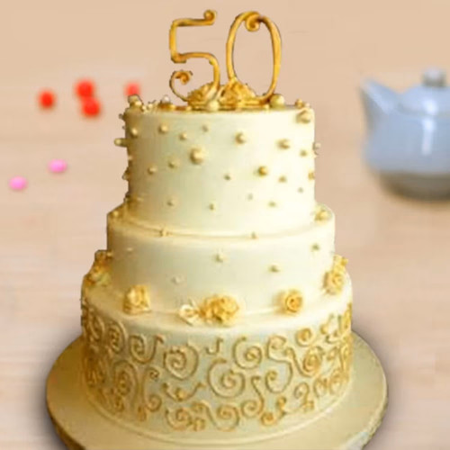 Golden Wedding Cake